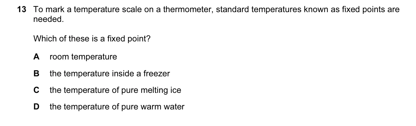 Question 13, November 2009, 0625 Paper 12
