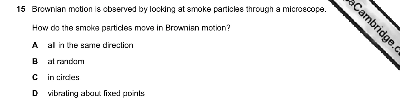 Question 15, November 2009, 0625 Paper 12