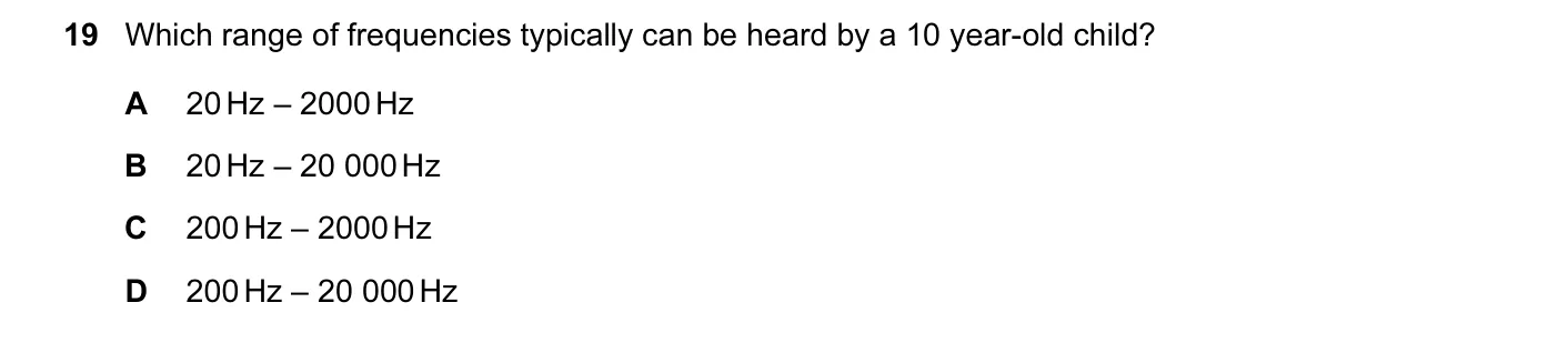 Question 19, November 2009, 0625 Paper 12