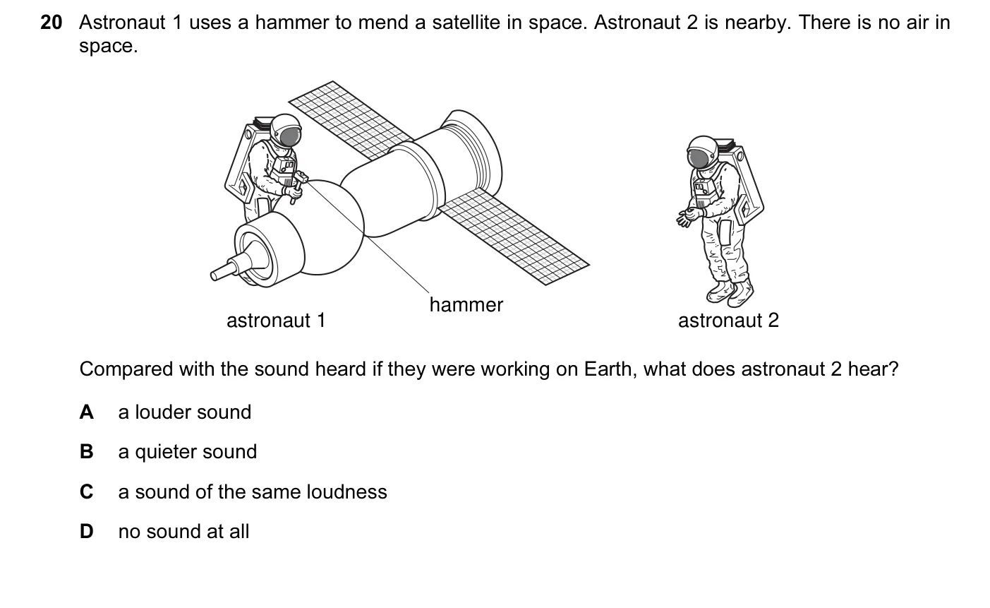 Question 20, November 2009, 0625 Paper 12