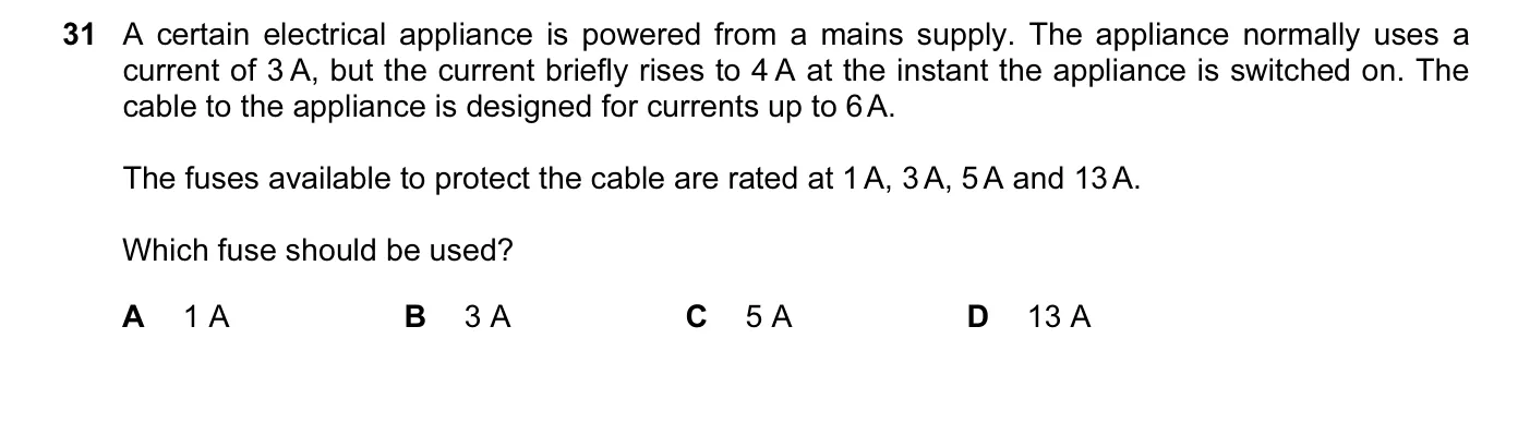 Question 31, November 2009, 0625 Paper 12