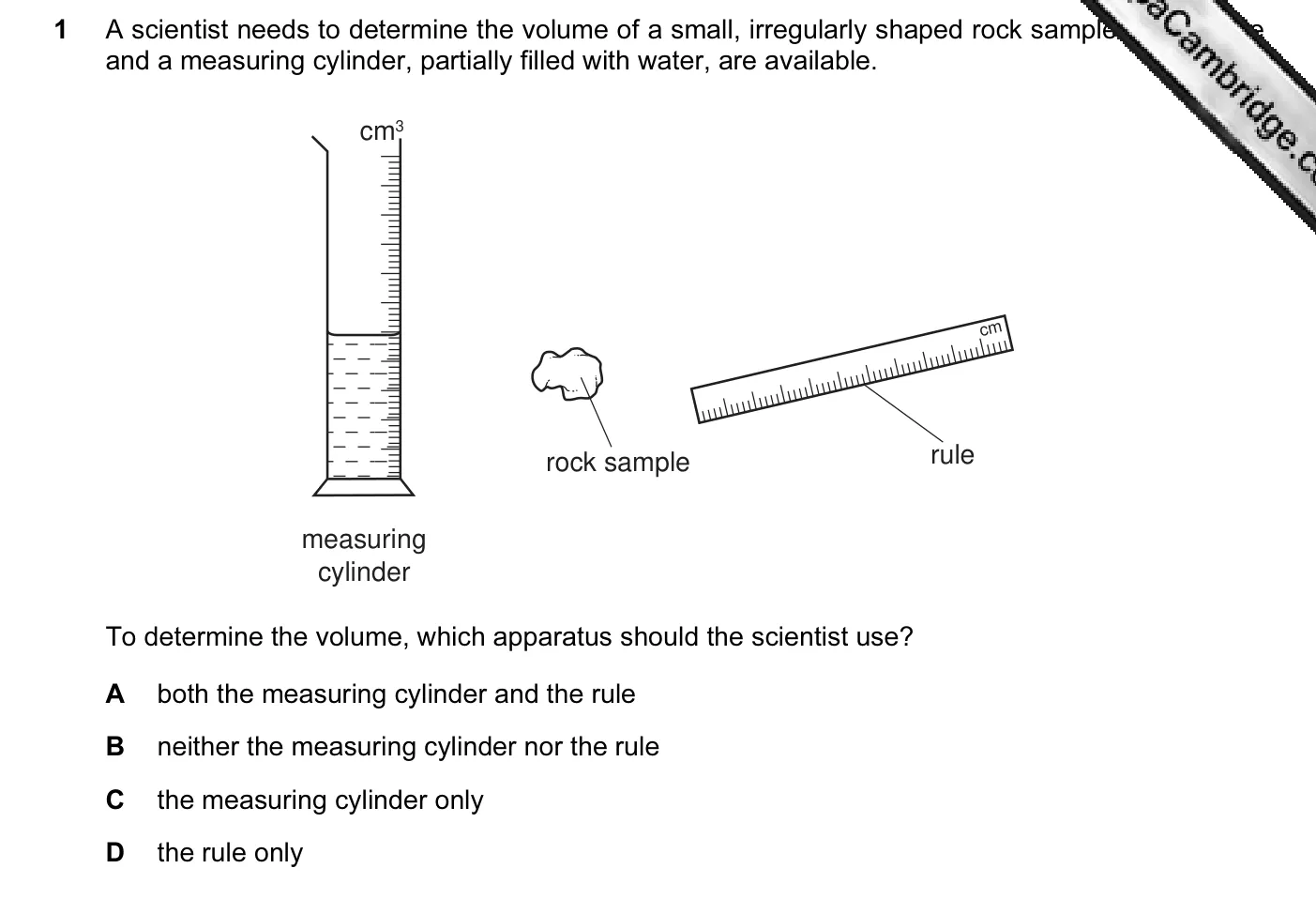 Question 1, June 2010, 0625 Paper 11