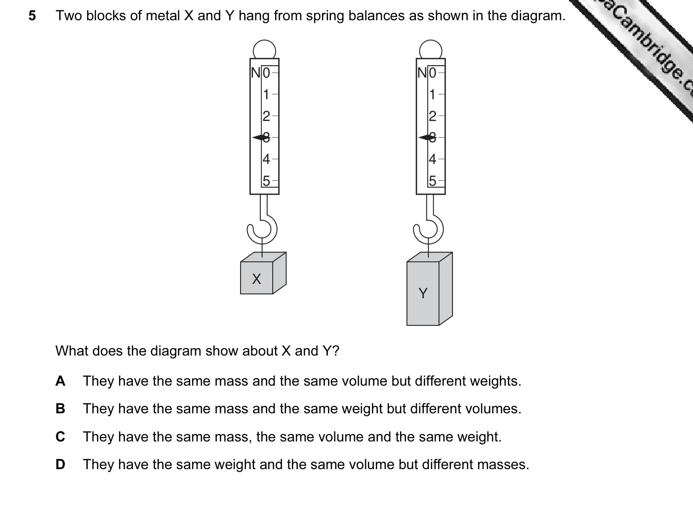 Question 5, June 2010, 0625 Paper 11