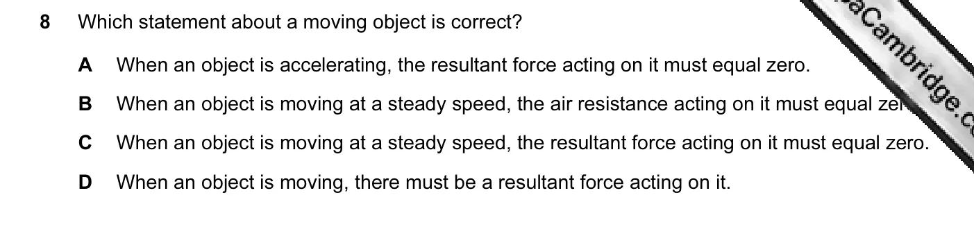 Question 8, June 2010, 0625 Paper 11