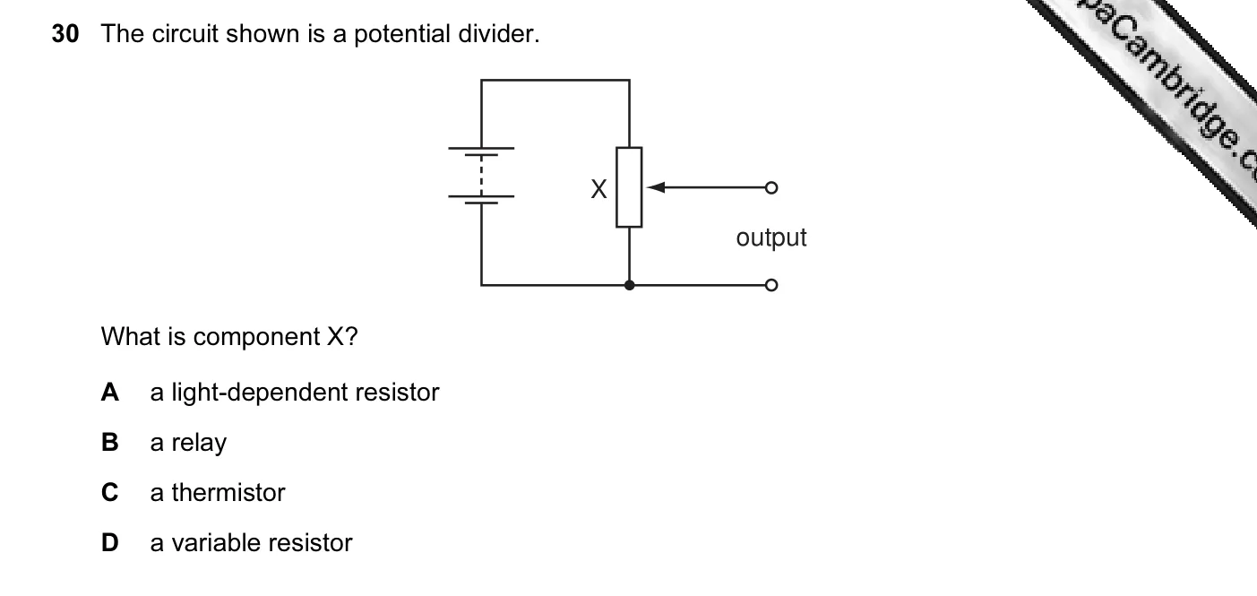 Question 30, June 2010, 0625 Paper 11