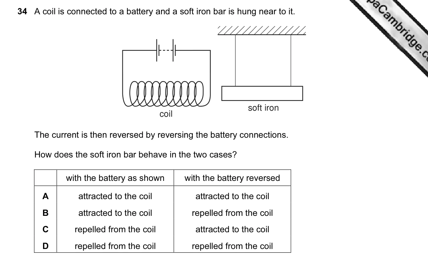 Question 34, June 2010, 0625 Paper 11