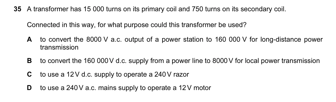 Question 35, June 2010, 0625 Paper 11