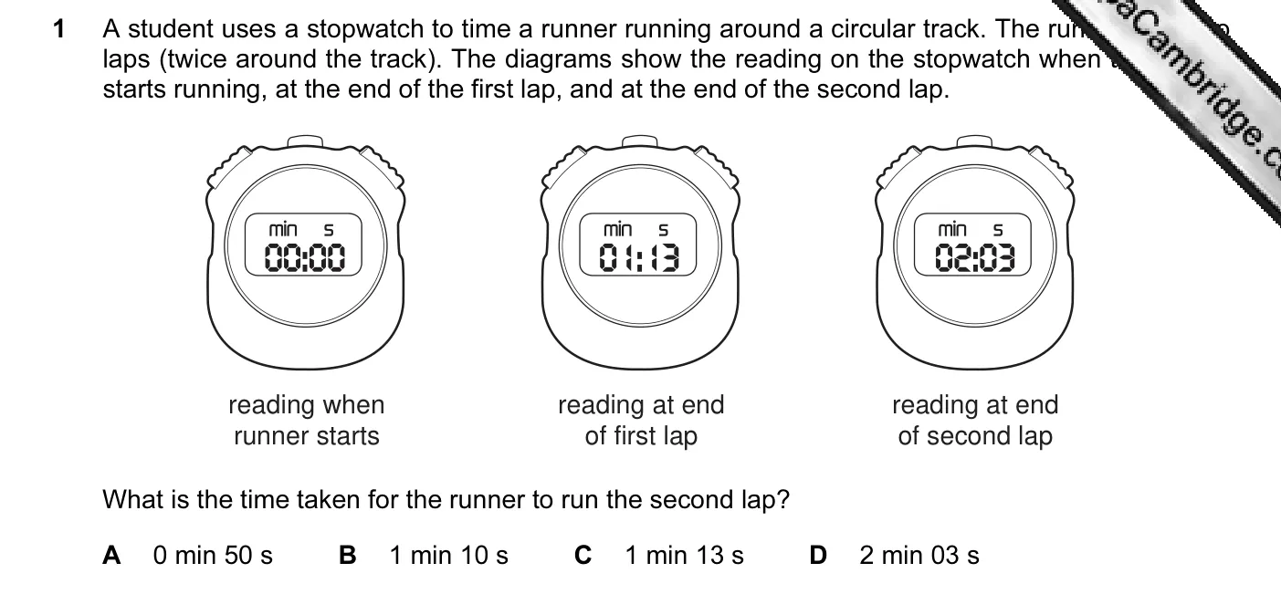 Question 1, June 2010, 0625 Paper 12