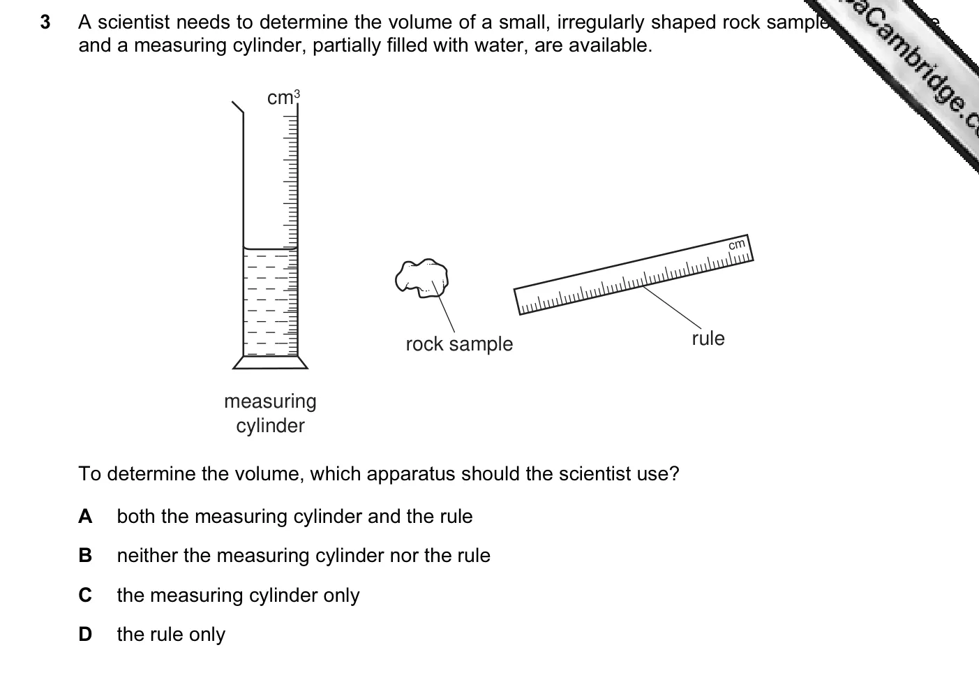 Question 3, June 2010, 0625 Paper 12