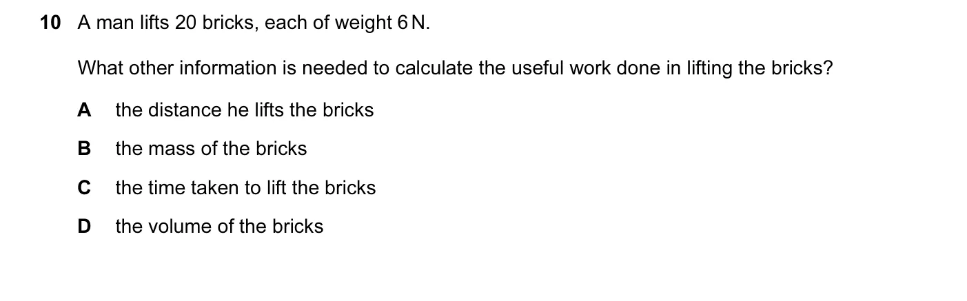 Question 10, June 2010, 0625 Paper 12