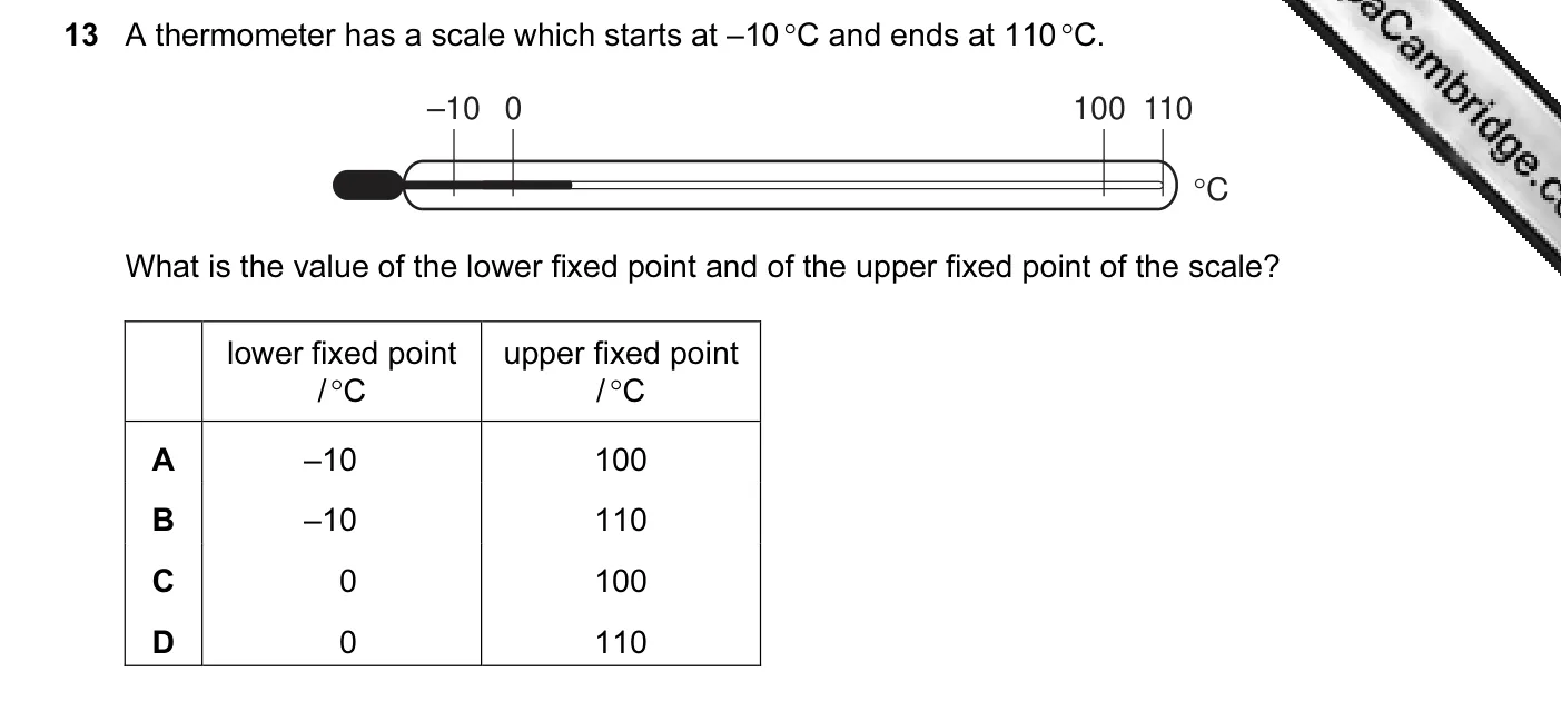 Question 13, June 2010, 0625 Paper 12