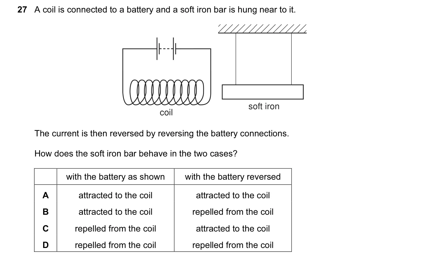 Question 27, June 2010, 0625 Paper 12