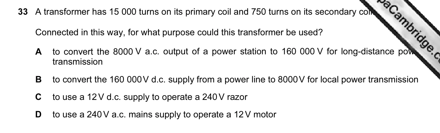 Question 33, June 2010, 0625 Paper 12