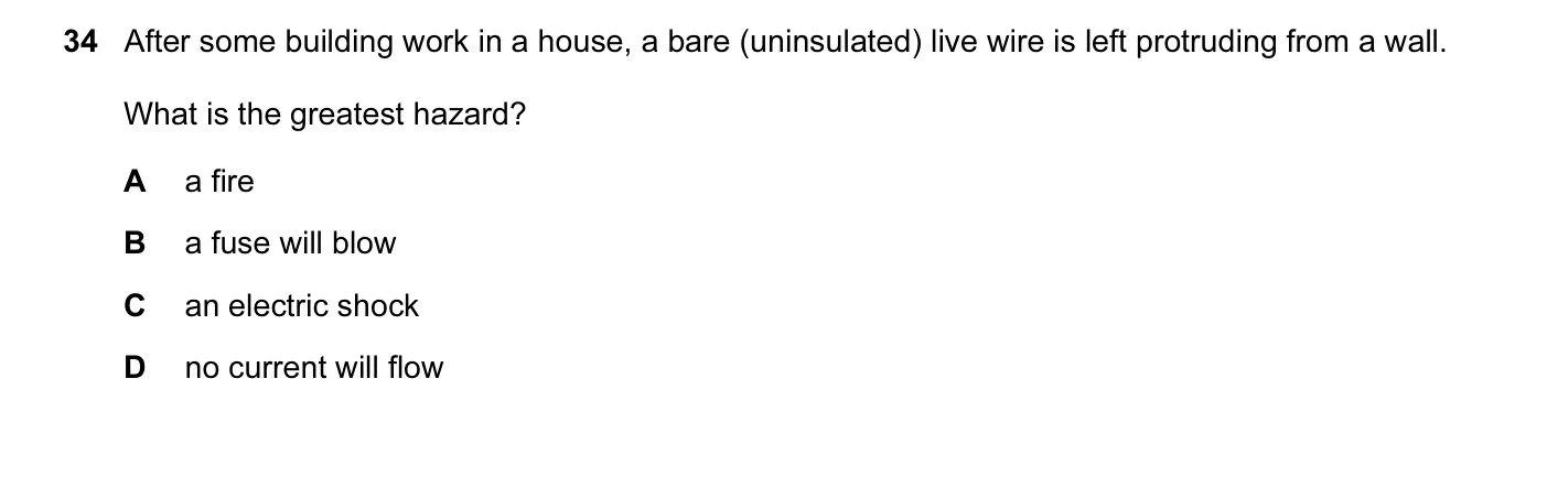 Question 34, June 2010, 0625 Paper 12