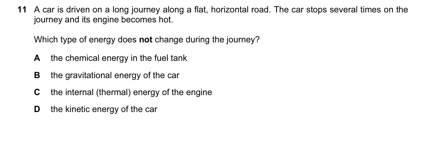 Question 11, November 2010, 0625 Paper 11