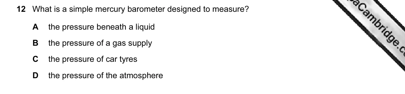 Question 12, November 2010, 0625 Paper 11