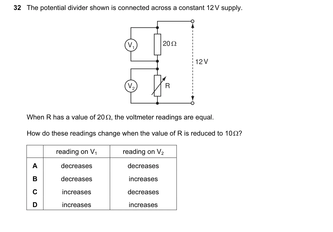 Question 32, November 2010, 0625 Paper 11