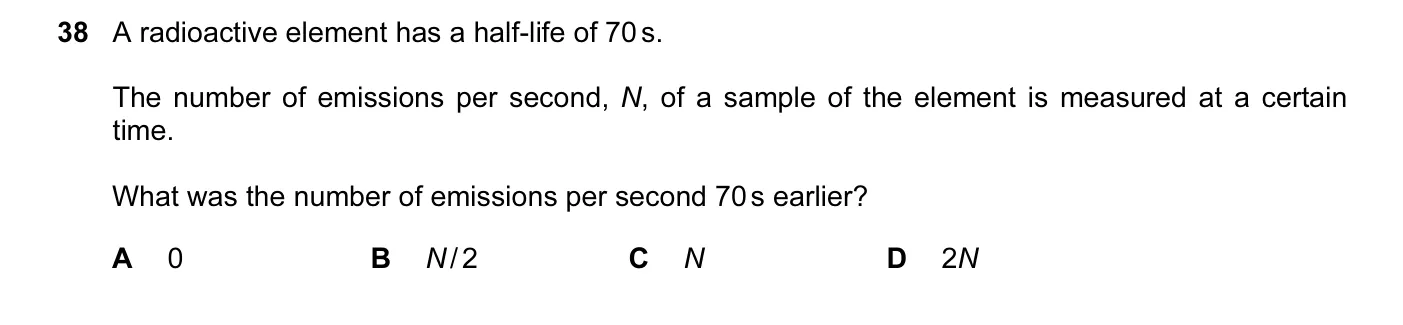 Question 38, November 2010, 0625 Paper 11