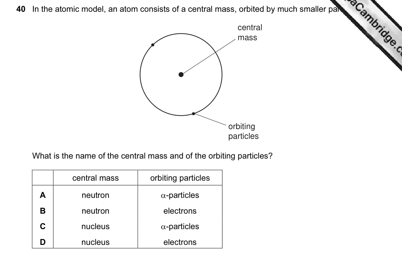Question 40, November 2010, 0625 Paper 11