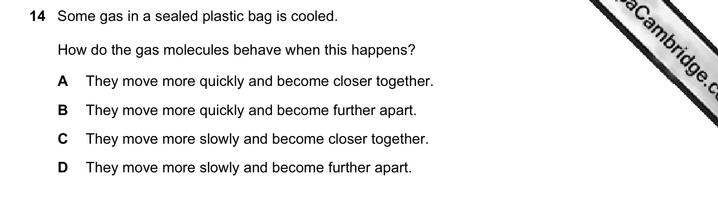 Question 14, November 2010, 0625 Paper 12