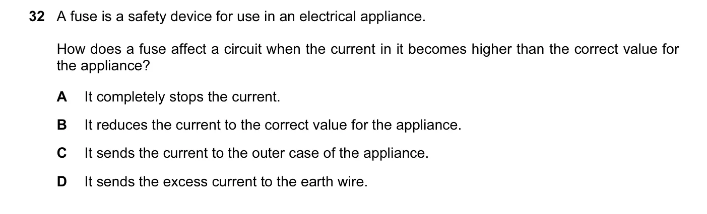 Question 32, November 2010, 0625 Paper 12