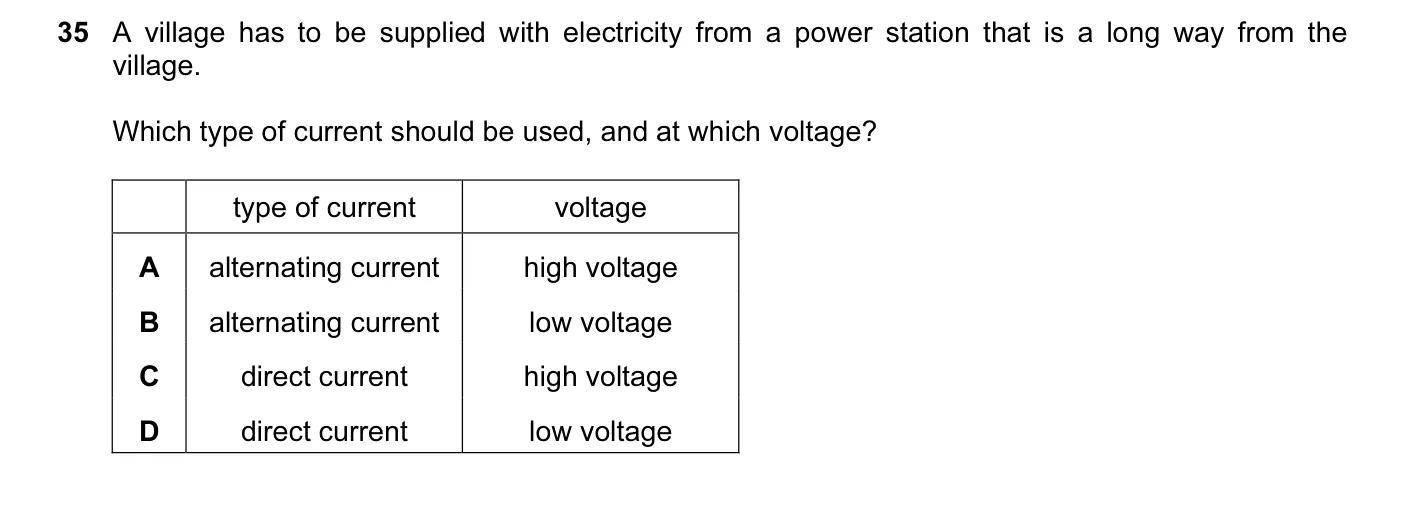 Question 35, November 2010, 0625 Paper 12