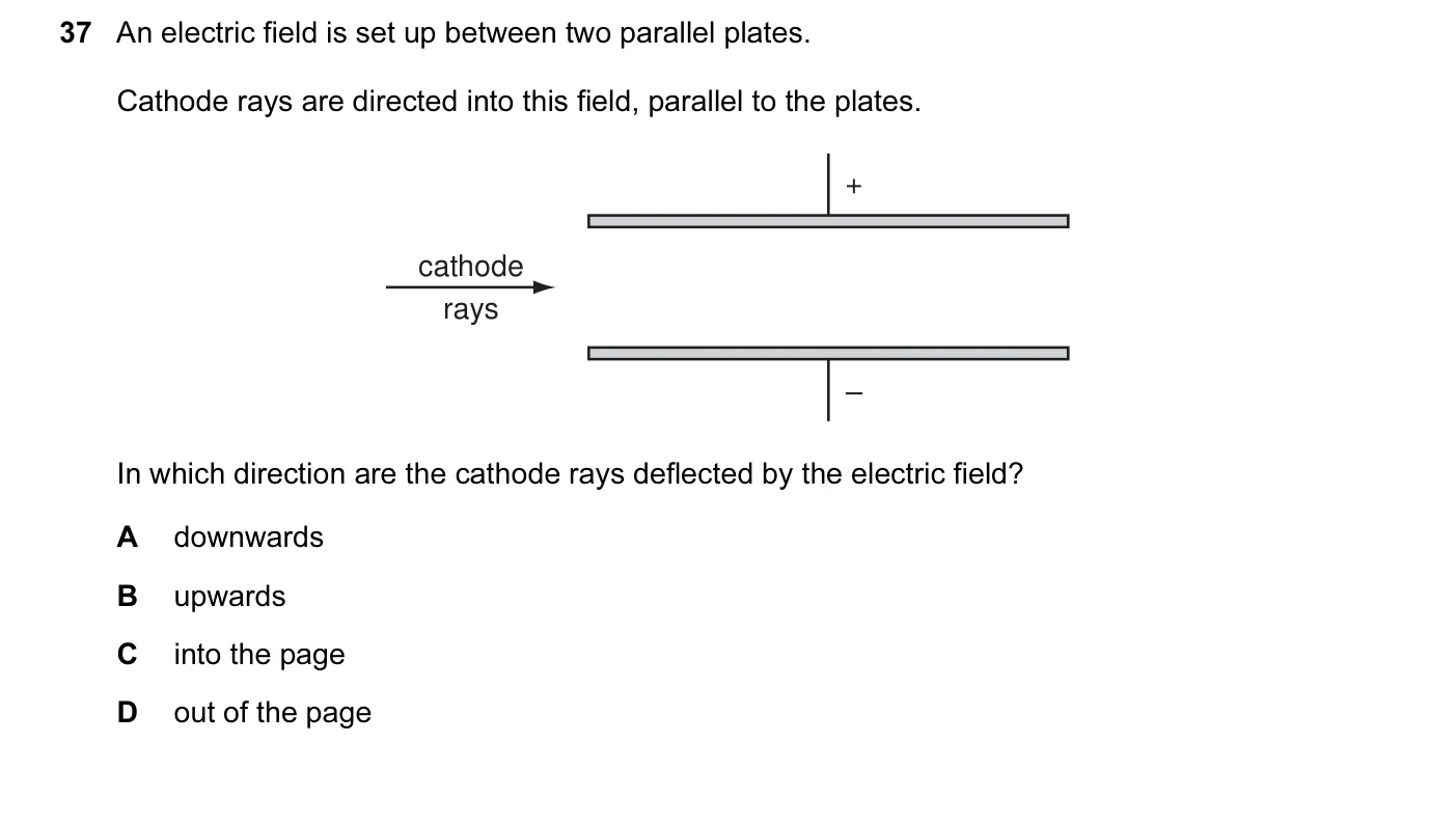 Question 37, November 2010, 0625 Paper 12