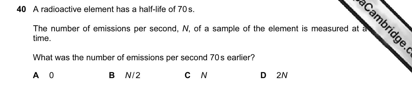 Question 40, November 2010, 0625 Paper 12