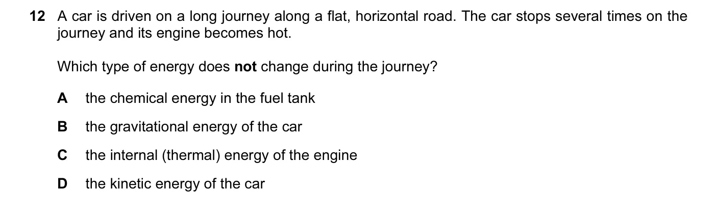 Question 12, November 2010, 0625 Paper 13