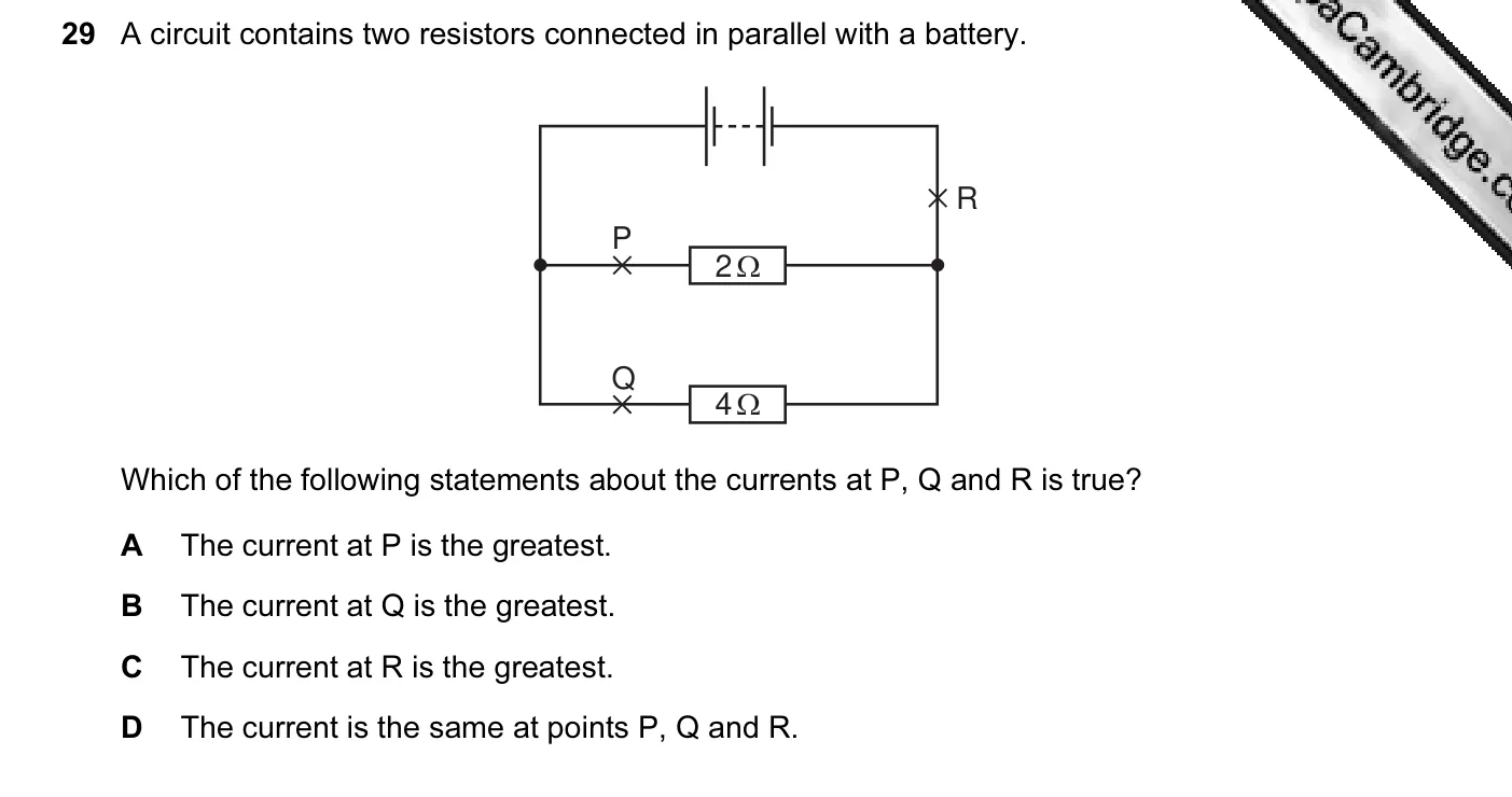 Question 29, November 2010, 0625 Paper 13