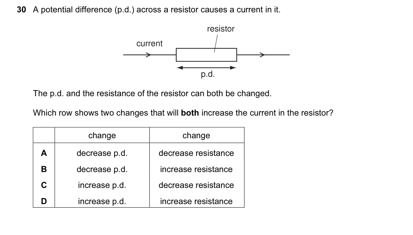 Question 30, November 2010, 0625 Paper 13