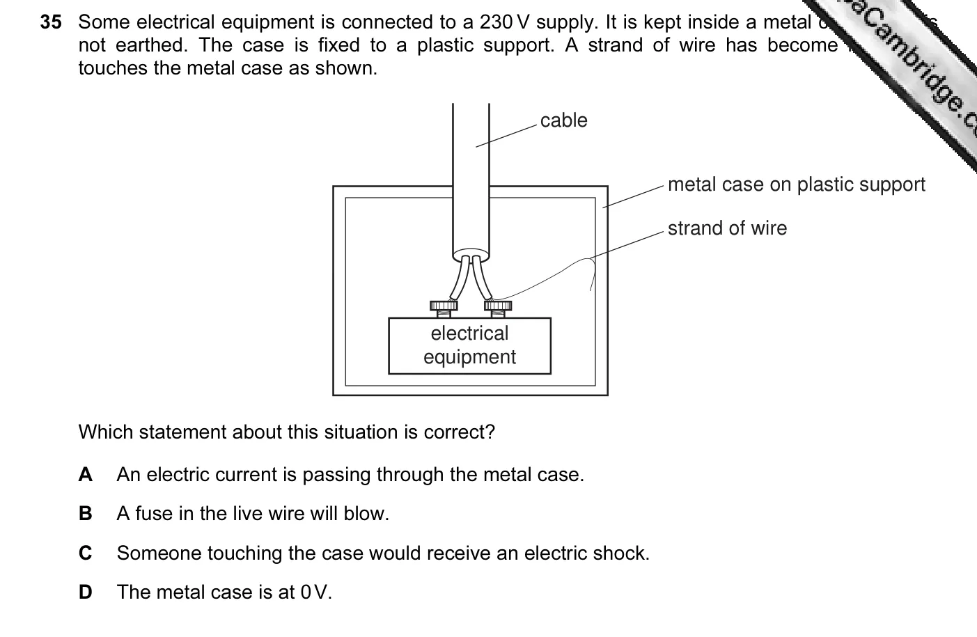 Question 35, November 2010, 0625 Paper 13