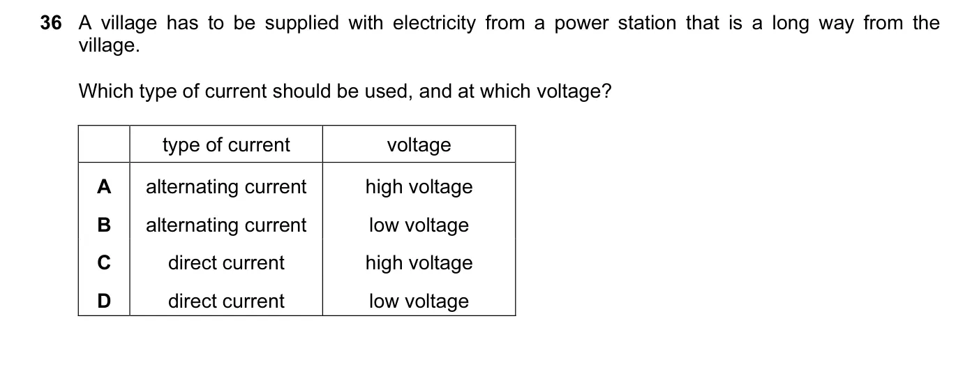 Question 36, November 2010, 0625 Paper 13
