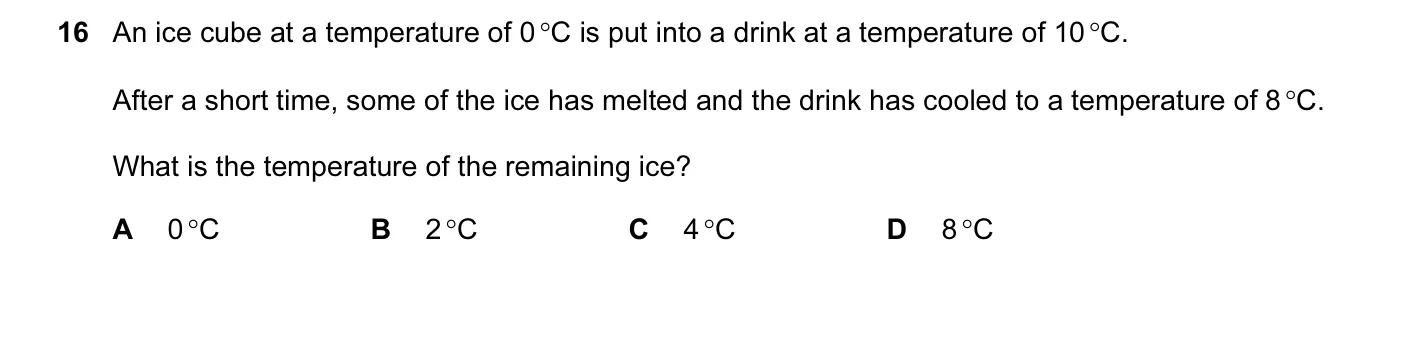 Question 16, June 2011, 0625 Paper 11
