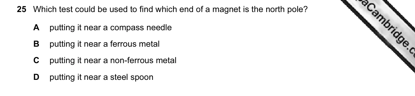 Question 25, June 2011, 0625 Paper 11