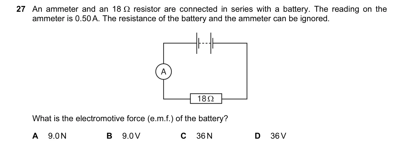 Question 27, June 2011, 0625 Paper 11