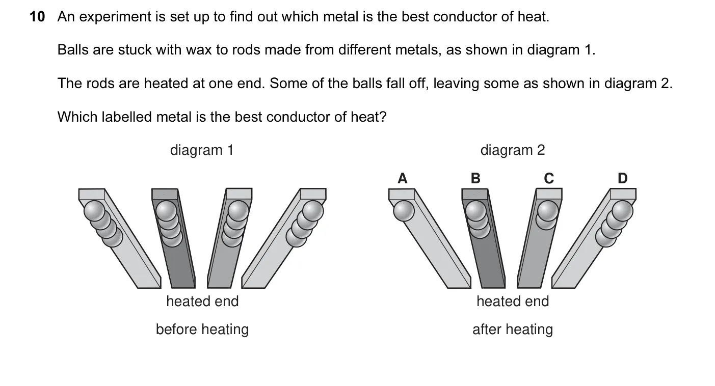 Question 10, June 2011, 0625 Paper 12