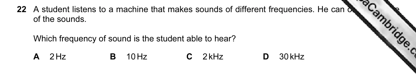 Question 22, June 2011, 0625 Paper 12
