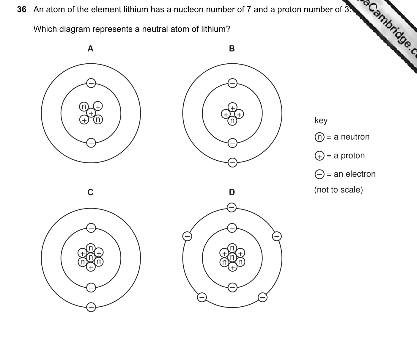 Question 36, June 2011, 0625 Paper 12