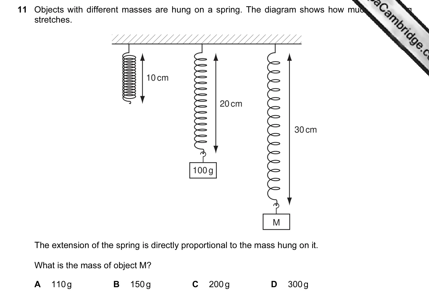 Question 11, June 2011, 0625 Paper 13