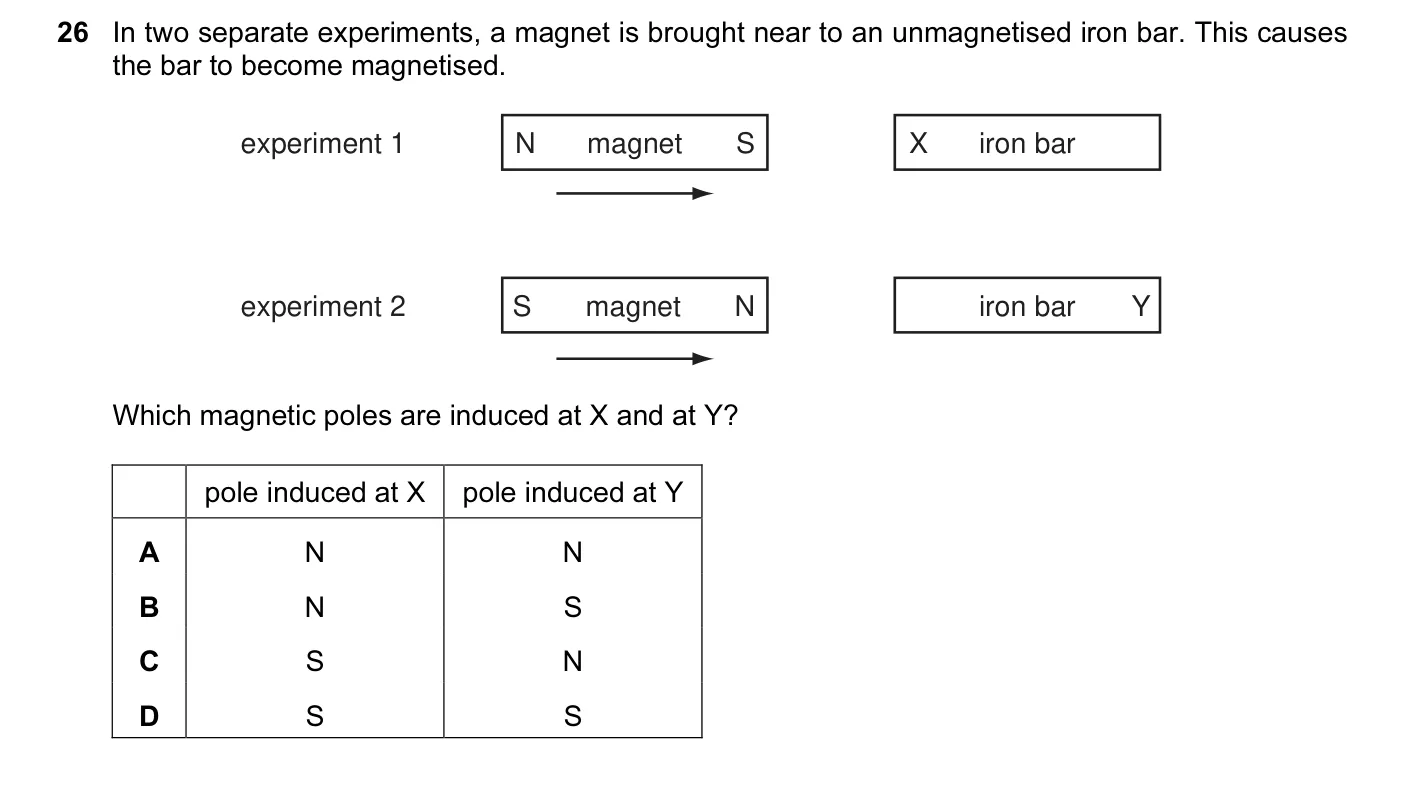 Question 26, June 2011, 0625 Paper 13