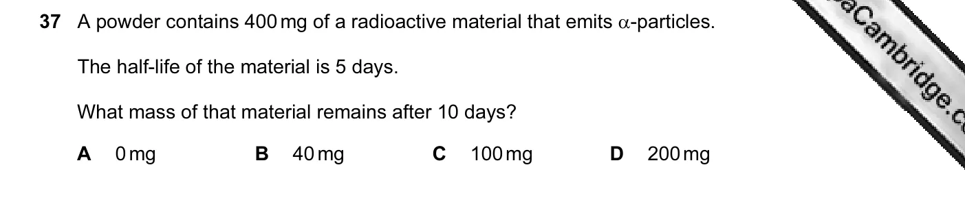 Question 37, June 2011, 0625 Paper 13