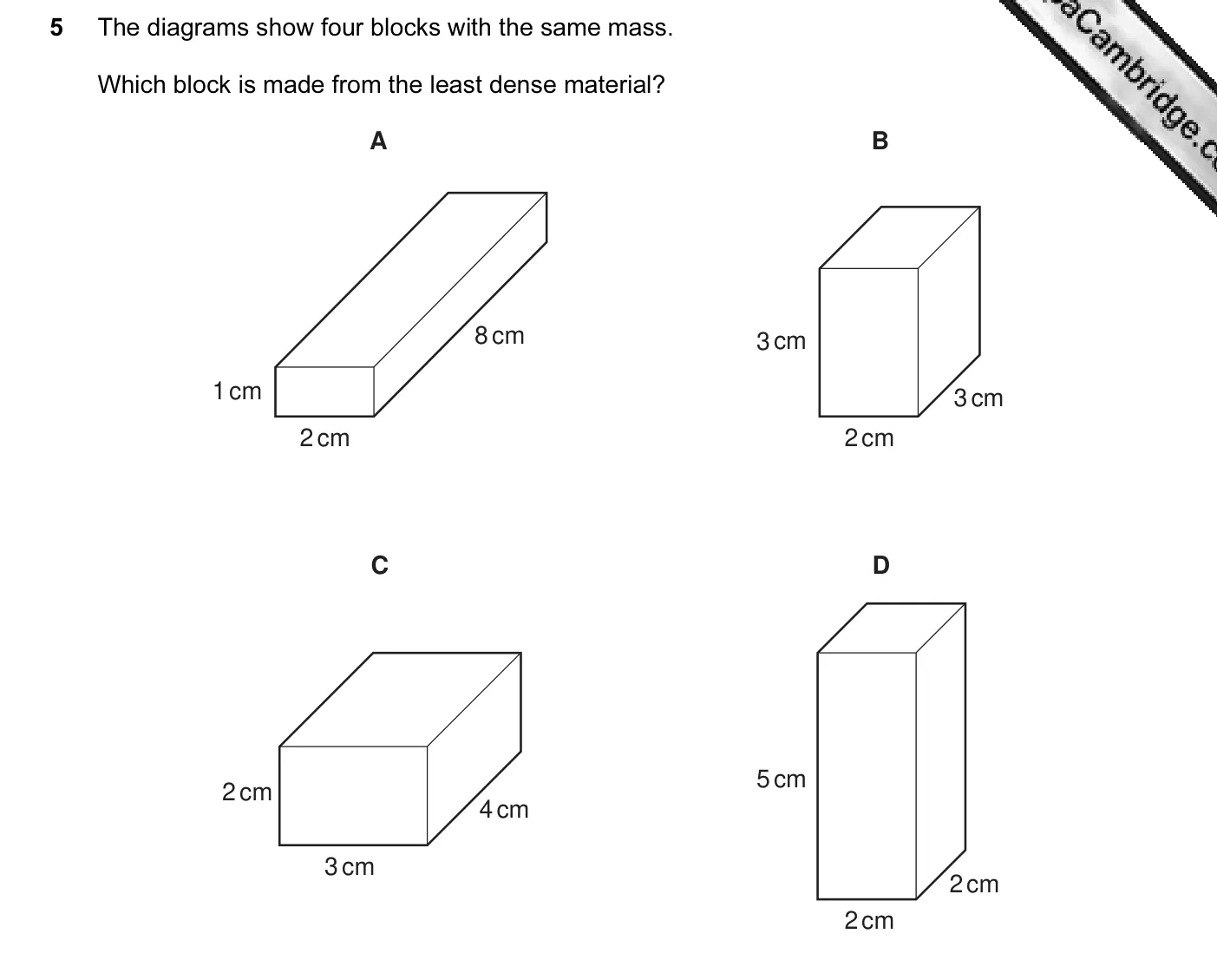 Question 5, November 2011, 0625 Paper 11