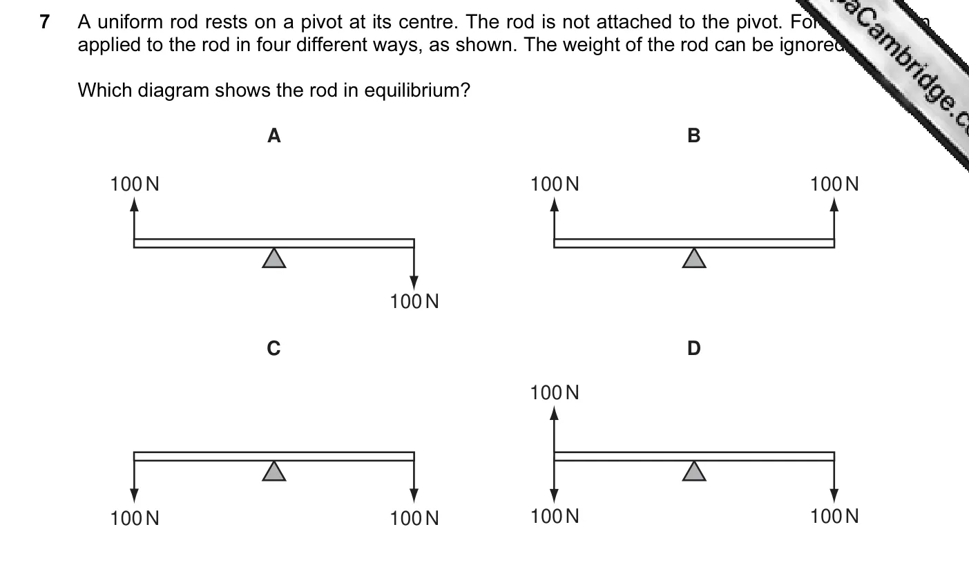 Question 7, November 2011, 0625 Paper 11