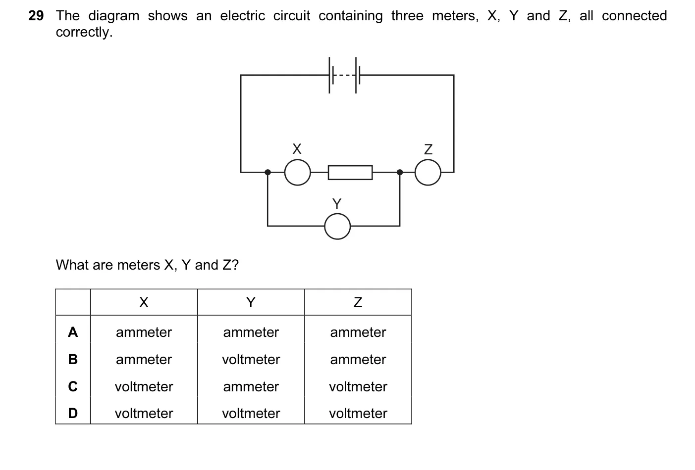 Question 29, November 2011, 0625 Paper 11