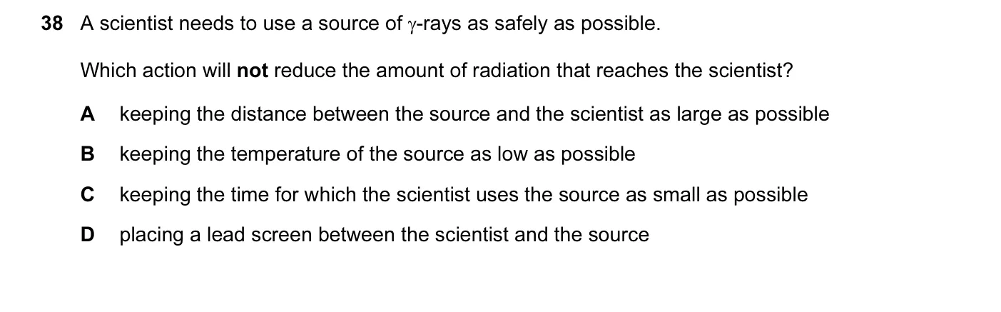 Question 38, November 2011, 0625 Paper 11