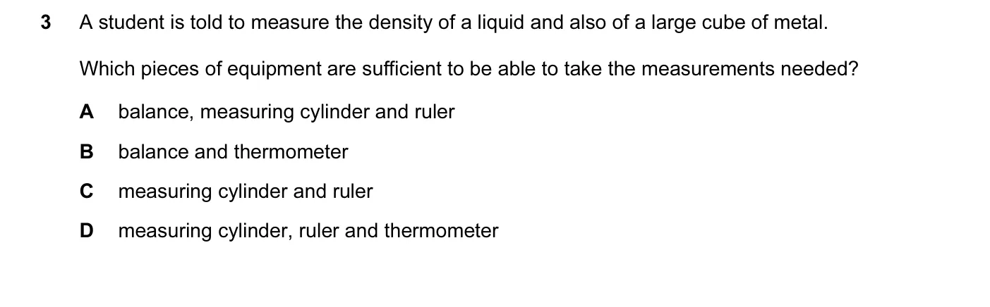 Question 3, November 2011, 0625 Paper 12