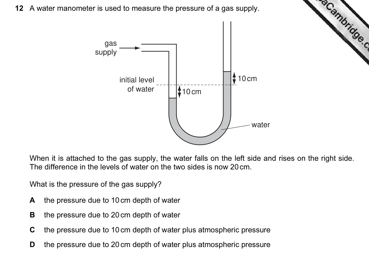 Question 12, November 2011, 0625 Paper 12