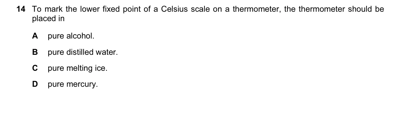 Question 14, November 2011, 0625 Paper 12