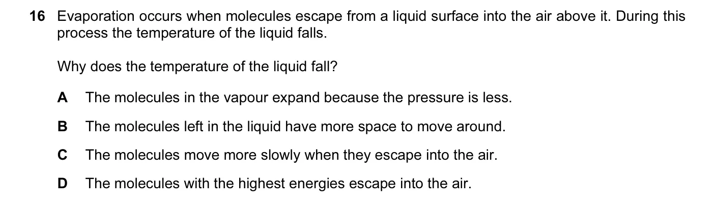 Question 16, November 2011, 0625 Paper 12